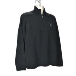 ​ Sypder Men's Black 1/4 Zip Mock Neck Ski Sweater Size M